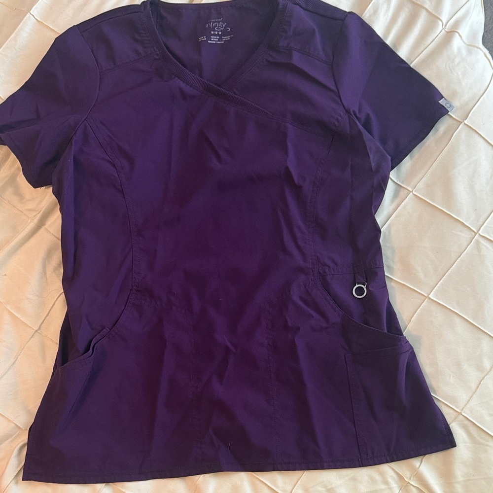 Cherokee Infinity Purple V-Neck Scrub Top